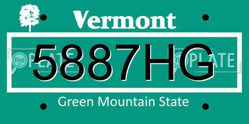 5887HG Vermont License Plate
