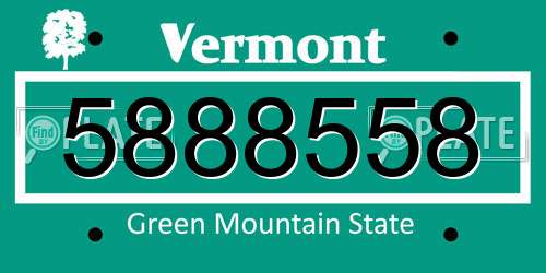 5888558 Vermont License Plate