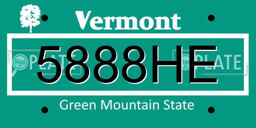 5888HE Vermont License Plate
