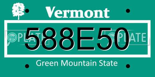 588E50 Vermont License Plate