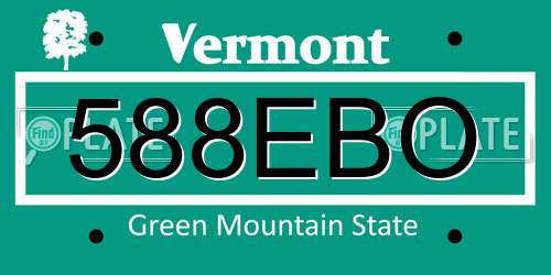 588EBO Vermont License Plate