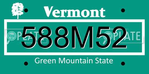 588M52 Vermont License Plate
