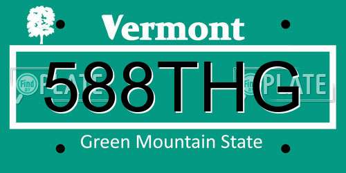 588THG Vermont License Plate