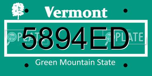 5894ED Vermont License Plate
