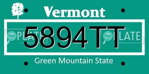 5894TT Vermont License Plate