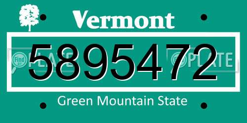 5895472 Vermont License Plate