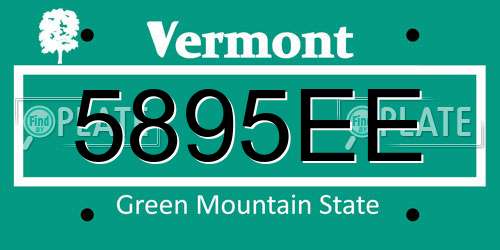 5895EE Vermont License Plate