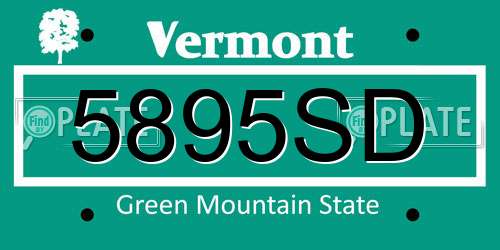 5895SD Vermont License Plate