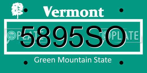 5895SO Vermont License Plate
