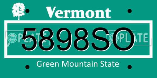 5898SO Vermont License Plate