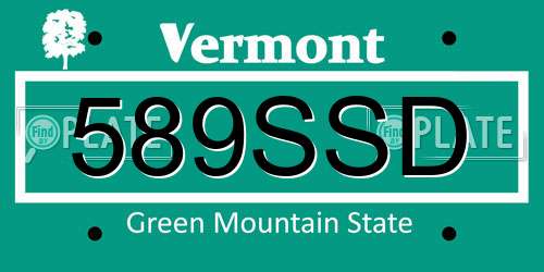 589SSD Vermont License Plate