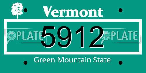 5912 Vermont License Plate