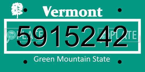 5915242 Vermont License Plate