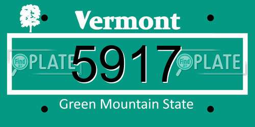 5917 Vermont License Plate