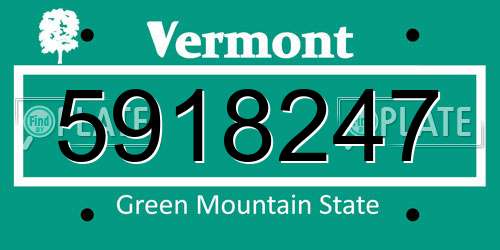 5918247 Vermont License Plate