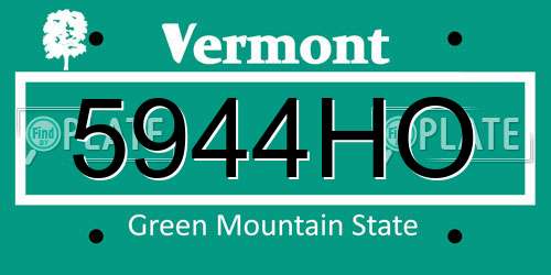 5944HO Vermont License Plate