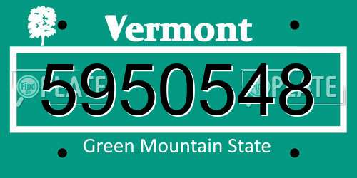 5950548 Vermont License Plate