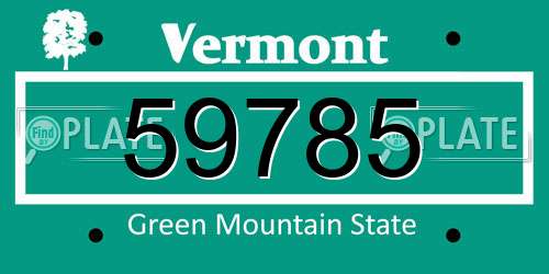 59785 Vermont License Plate