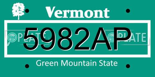 5982AP Vermont License Plate