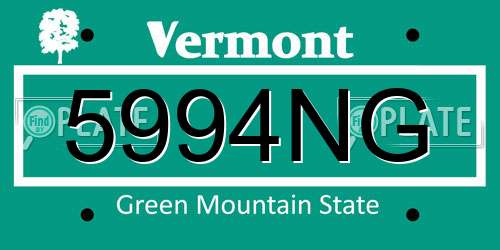 5994NG Vermont License Plate