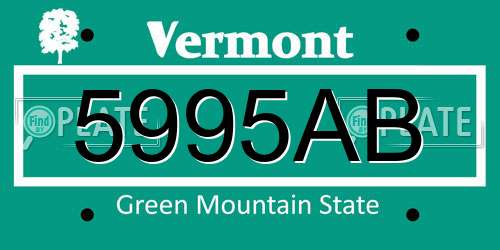 5995AB Vermont License Plate