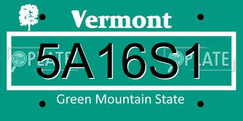 5A16S1 Vermont License Plate