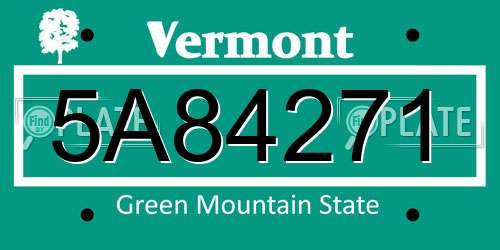 5A84271 Vermont License Plate