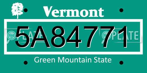 5A84771 Vermont License Plate