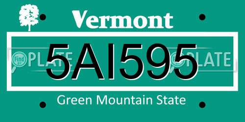 5AI595 Vermont License Plate