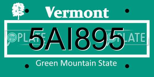 5AI895 Vermont License Plate