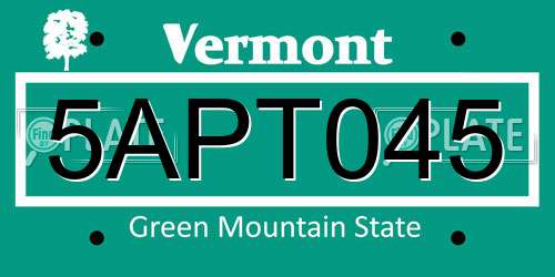 5APT045 Vermont License Plate