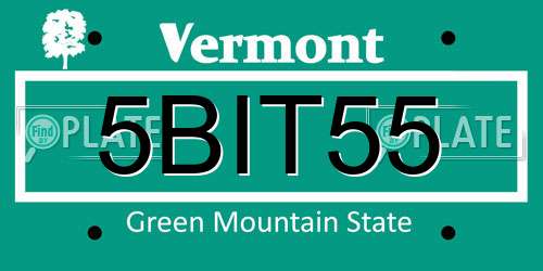 5BIT55 Vermont License Plate