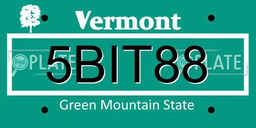 5BIT88 Vermont License Plate