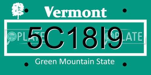 5C18I9 Vermont License Plate
