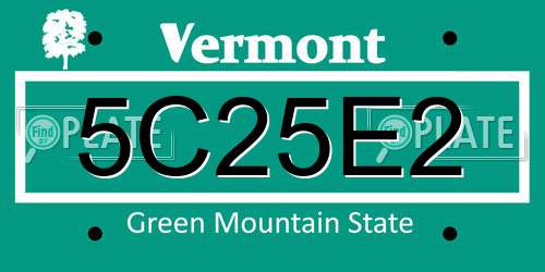 5C25E2 Vermont License Plate