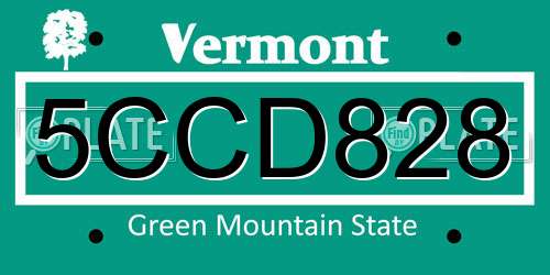 5CCD828 Vermont License Plate