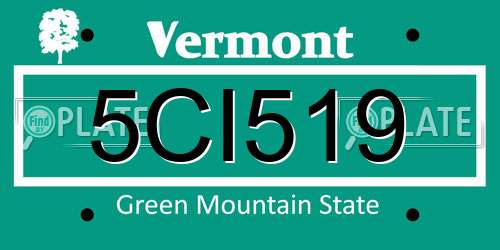 5CI519 Vermont License Plate