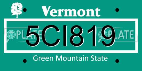 5CI819 Vermont License Plate