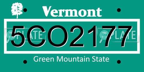 5CO2177 Vermont License Plate