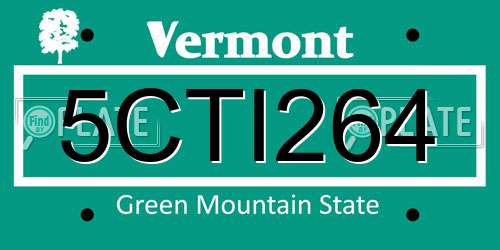 5CTI264 Vermont License Plate