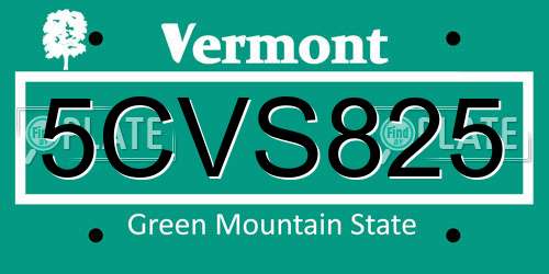 5CVS825 Vermont License Plate