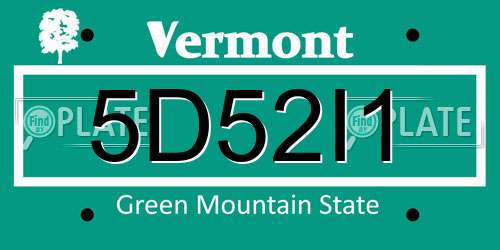 5D52I1 Vermont License Plate