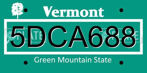 5DCA688 Vermont License Plate