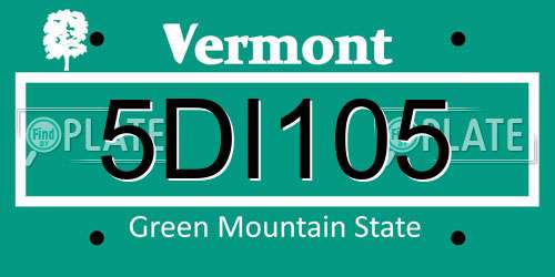 5DI105 Vermont License Plate