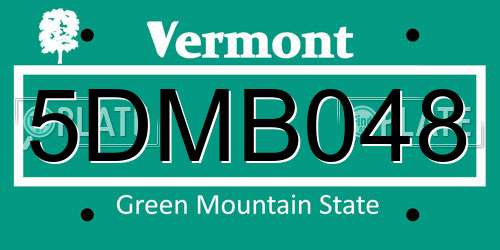 5DMB048 Vermont License Plate