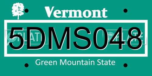 5DMS048 Vermont License Plate