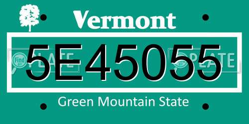 5E45055 Vermont License Plate