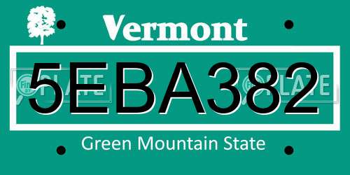5EBA382 Vermont License Plate