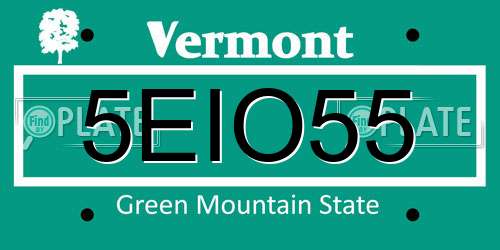 5EIO55 Vermont License Plate