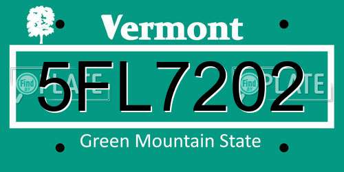 5FL7202 Vermont License Plate